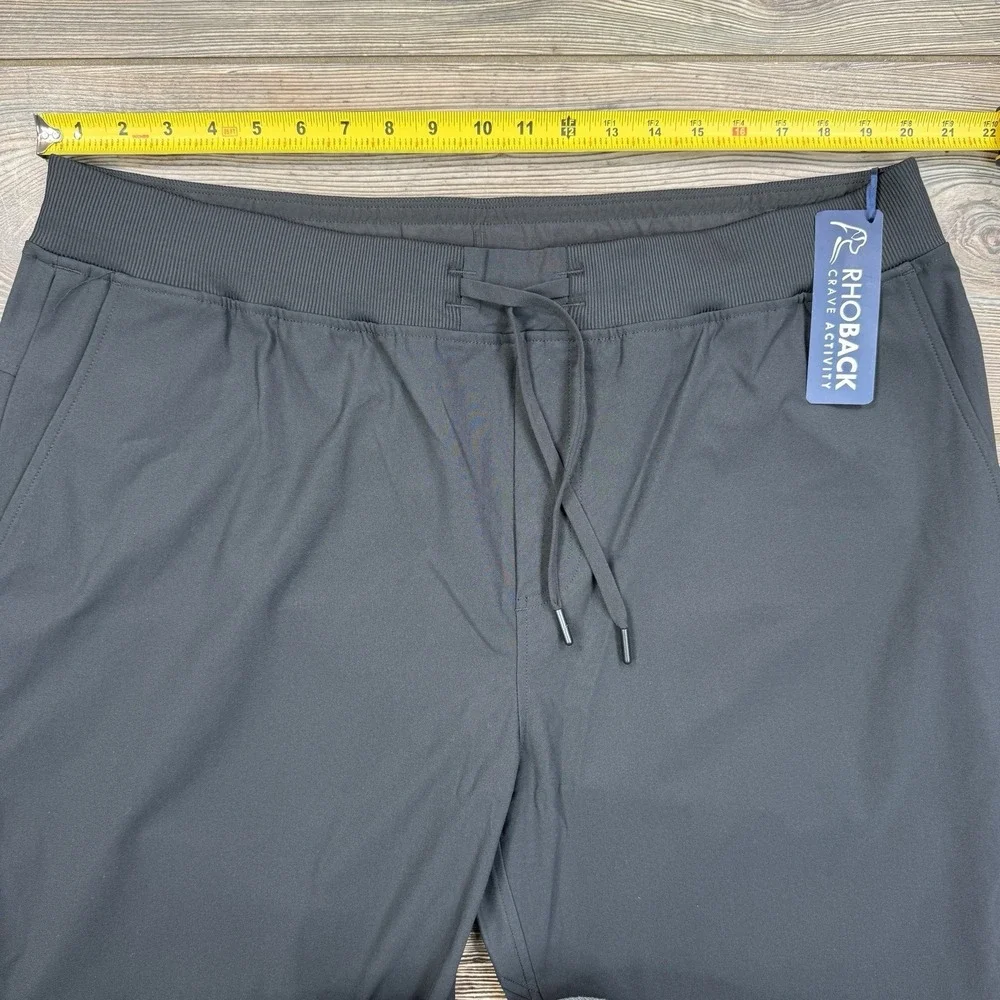 Rhoback Men's Dashers Performance Joggers‎ Pants Size 3XL Black Pockets NWT
